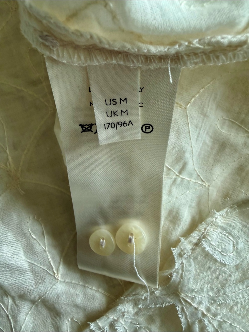 NWT Anthropologie Pilcro Textured Scalloped Button Down Blouse Shirt Ivory M - Picture 4 of 9